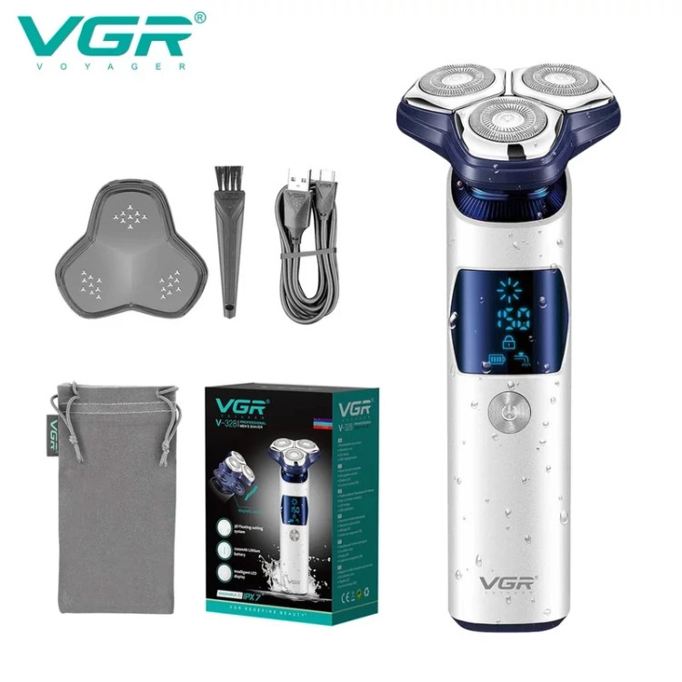 سه تیغ حرفه ای ضدآب وی جی ار مدل vgr v- 328 شیور ریش تراش ماشین اصلاح
