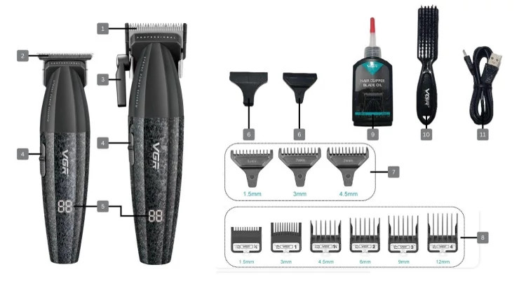 ماشین اصلاح سر و صورت دوقلو وی جی آر مدل V-640 با 18 ماه گارانتی
