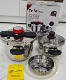 زودپز دوقلو تفال پلاس Tefal plus لیتر 5+7 مدل درب کلیپسی کیفیت عالی با واشر اضاف