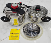 زودپز دوقلو تفال پلاس Tefal plus لیتر 5+7 مدل درب کلیپسی کیفیت عالی با واشر اضاف