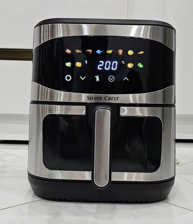 سرخ کن بدون روغن سیلورکرست مدل XL-6094-g وات 2400 دو المنت ظرفیت 15 لیتر بسکت جلو شیشه