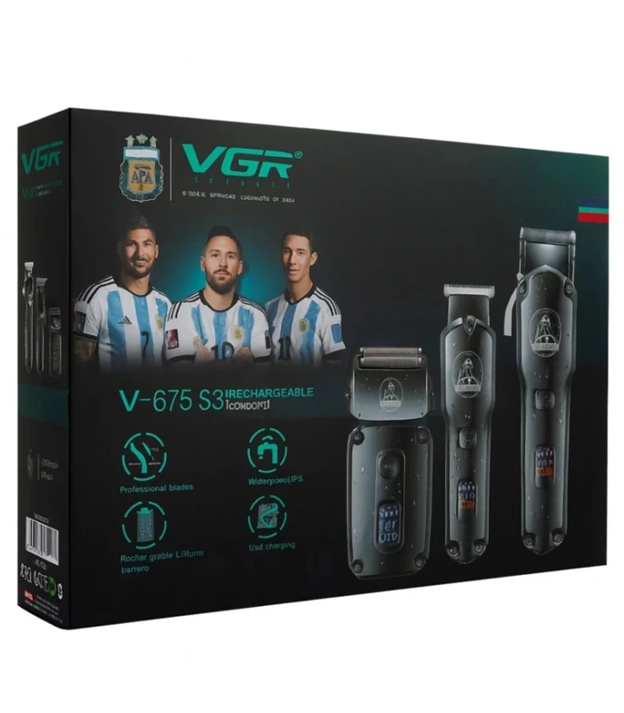 ست ماشین اصلاح حجم زن و خط زن و شیور وی جی ار VGR V-675 S3 با 18 ماه گارانتی