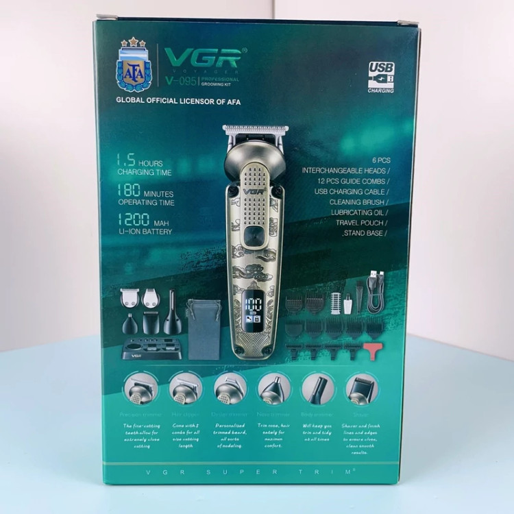ماشین اصلاح 6 کاره ضد اب وی جی ار VGR V-102 و VGR 095 کیفیت عالی ریش تراش شیور خط زن حجم زن موزر