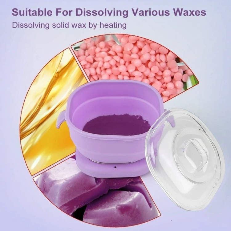دستگاه وکس سیلیکونی ، موم گرم کن اصلی وارداتی تاشو سلیکونی مربع wax warmer