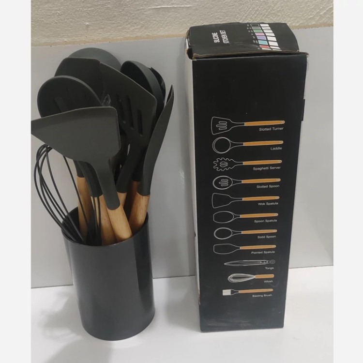 ست کفگیر و ملاقه سلیکونی 12 عددی silicons kitchen set