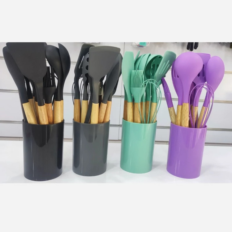 ست کفگیر و ملاقه سلیکونی 12 عددی silicons kitchen set