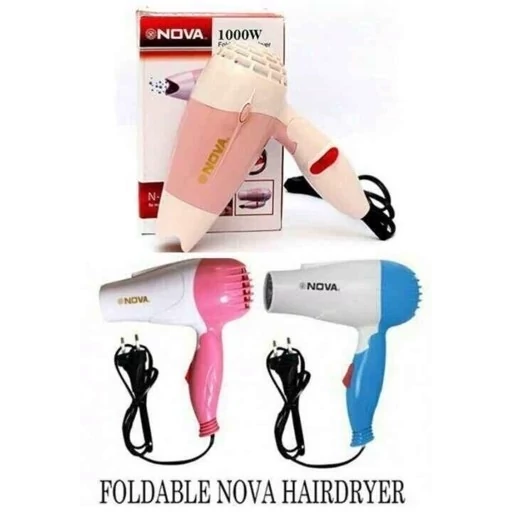 سشوار مسافرتی تاشو مارک نوا NOVA هزار وات اصل وارداتی مناسب برای همه جا