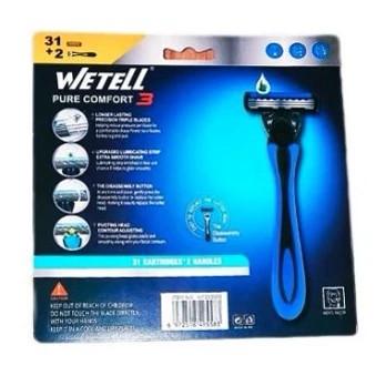 31 تیغ یدک 3لبه و 2 دسته تیغ WETELL