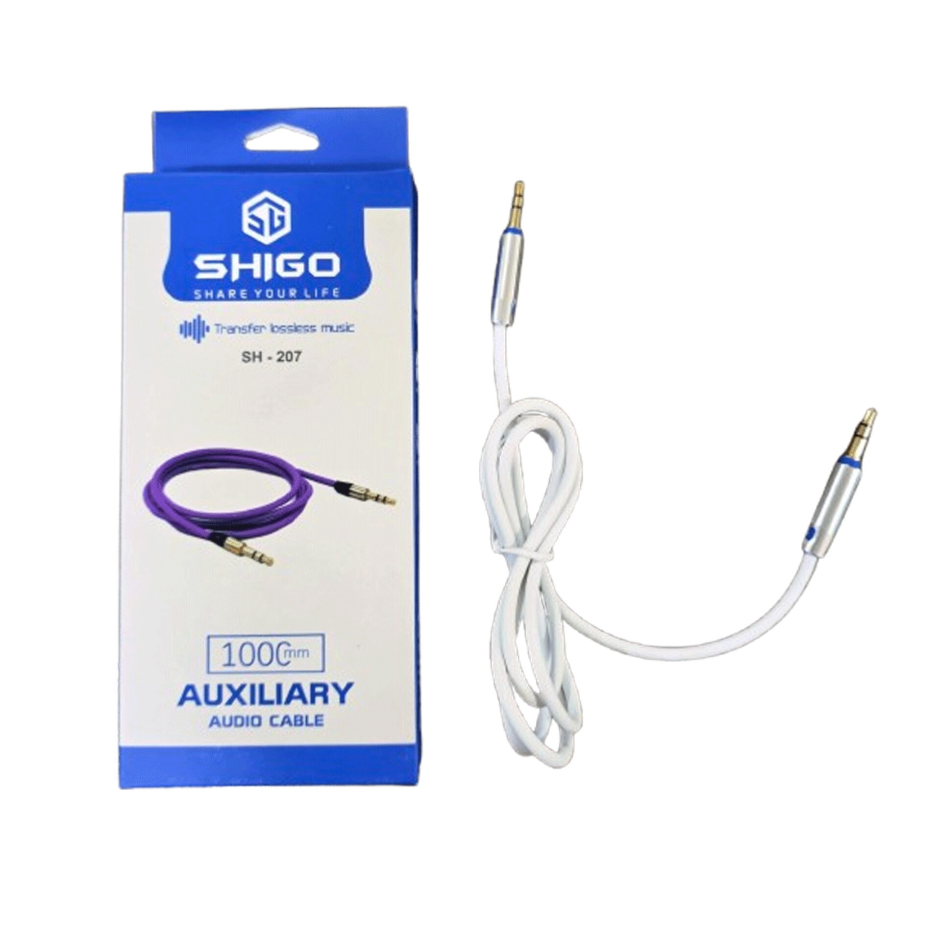 کابل Aux یک متری shigo مدل sh - 207 کیفیت عالی
