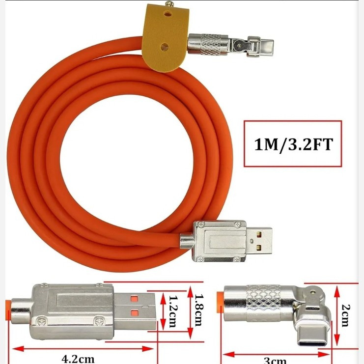 کابل شارژ تایپ سی گیمینگ فست شارژ دارای نور led کیفیت عالی