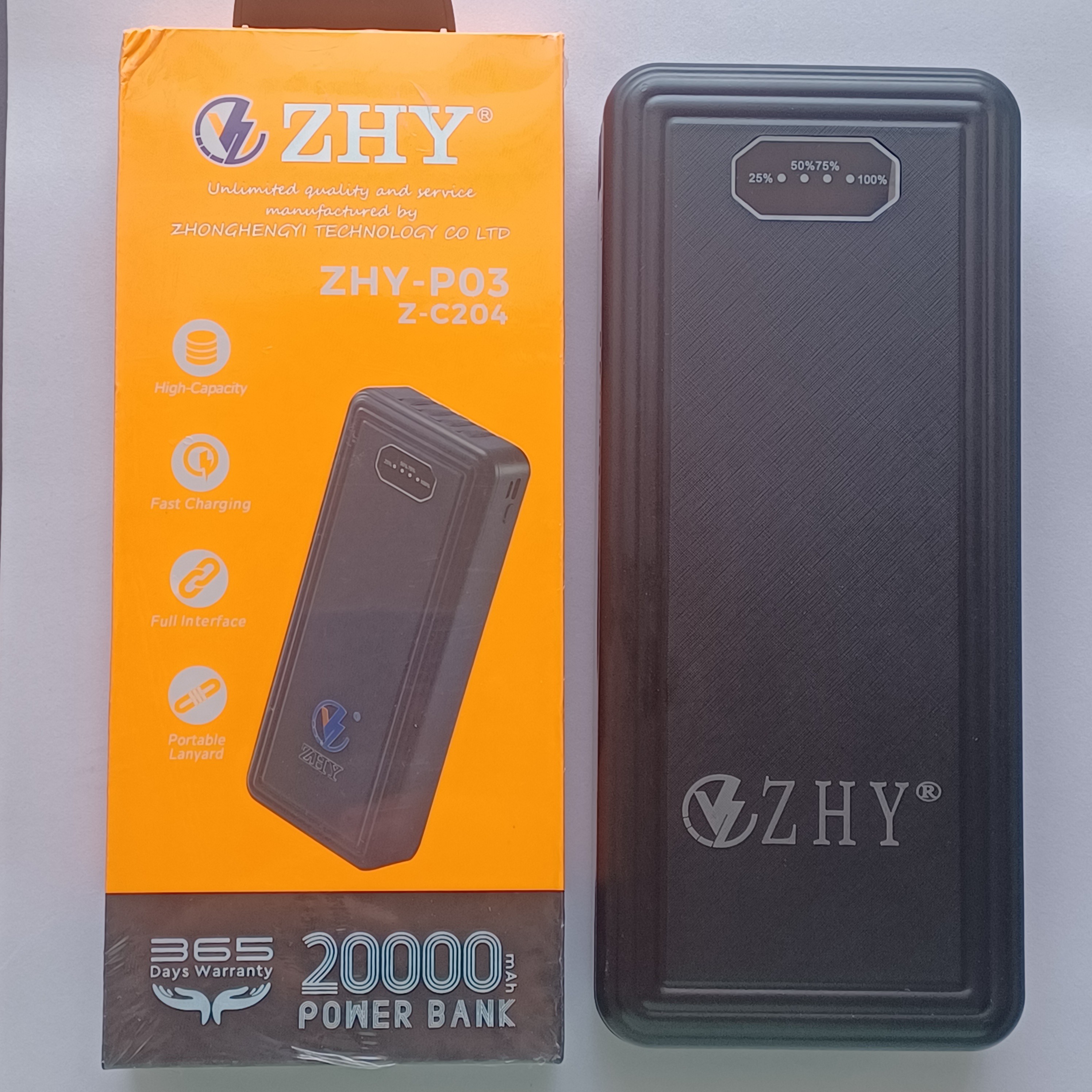 پاوربانک 20 هزار zhy مدل z-c204 کیفیت عالی