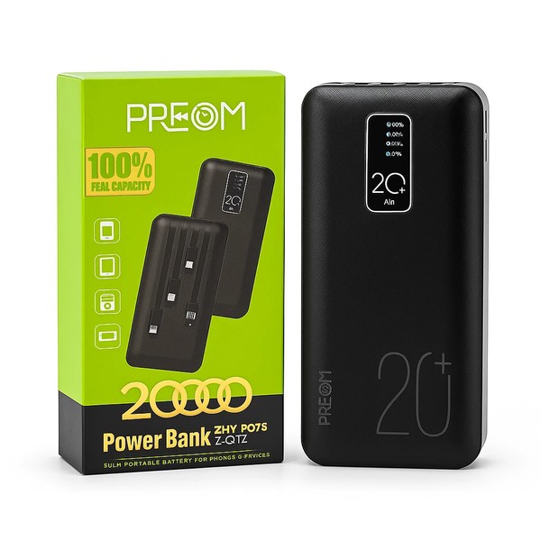 پاوربانک 20 هزار preom مدل z-c212 کیفیت عالی
