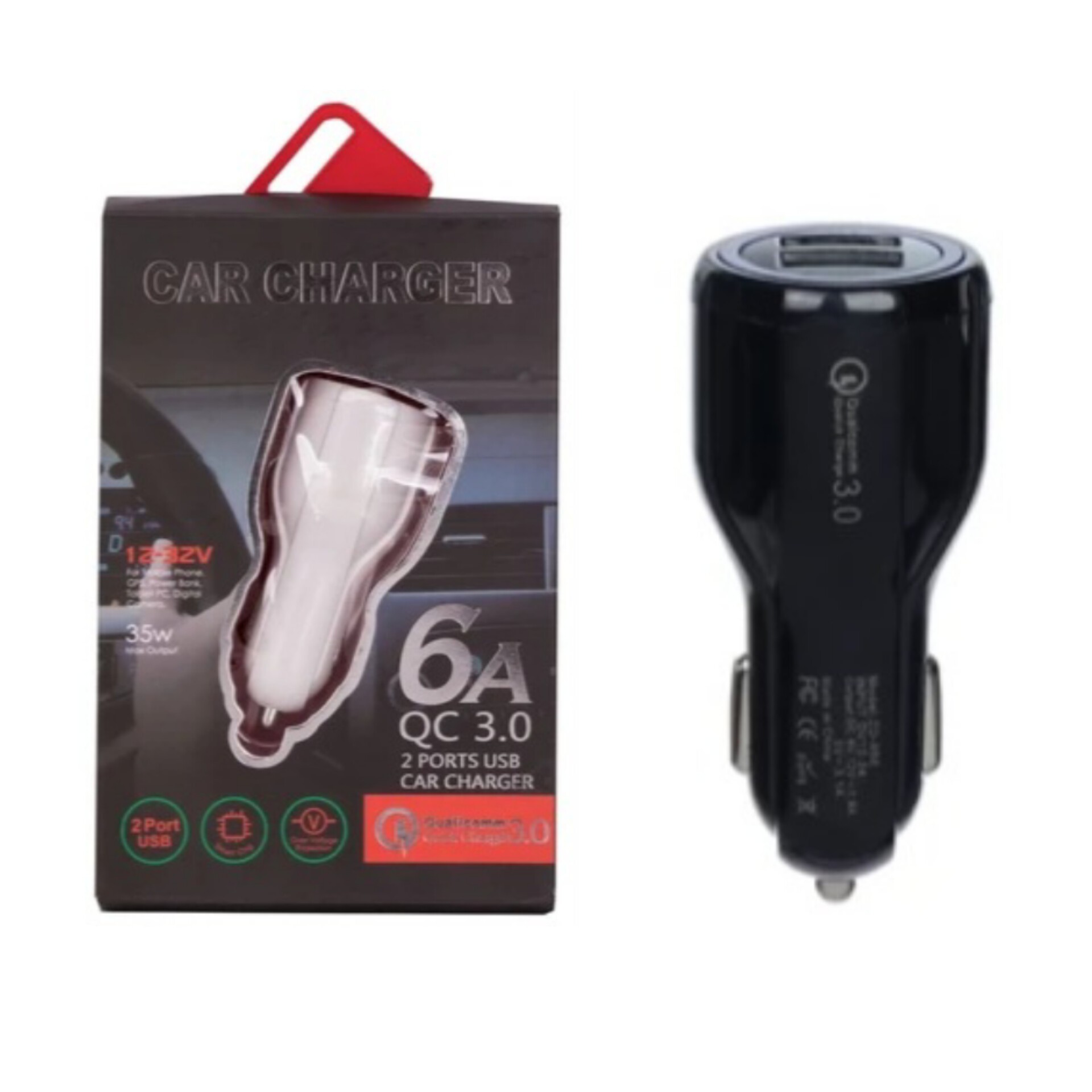 شارژر فندکی 35 وات دو پورت مدل zd-888 کیفیت عالی