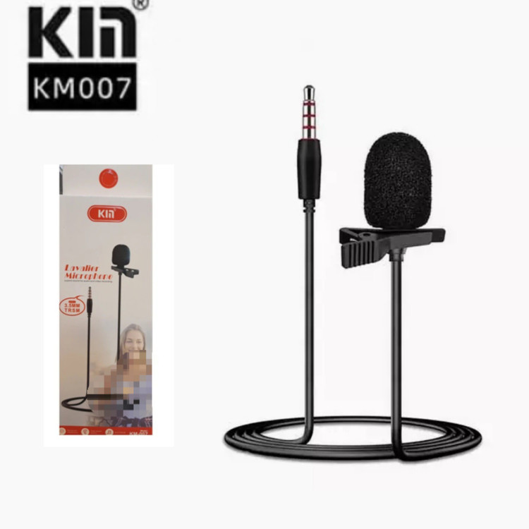 میکروفون یقه ای اورجینال kin مدل km-007 کیفیت عالی ( 3 خط مناسب موبایل )
