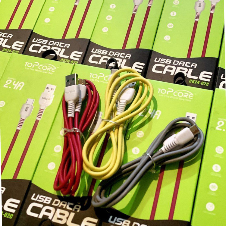 کابل شارژ تایپ سی topcore مدل cb24-02c فست شارژ کیفیت عالی