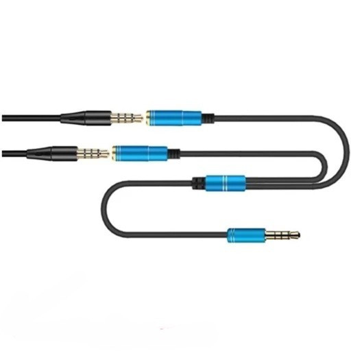 کابل تبدیل 1 (مادگی 3.5 mm) به 2 (نری هدفون - میکروفن) به طول 40 سانتیمتر کیفیت عالی