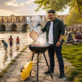 منقل پایه دار گرد