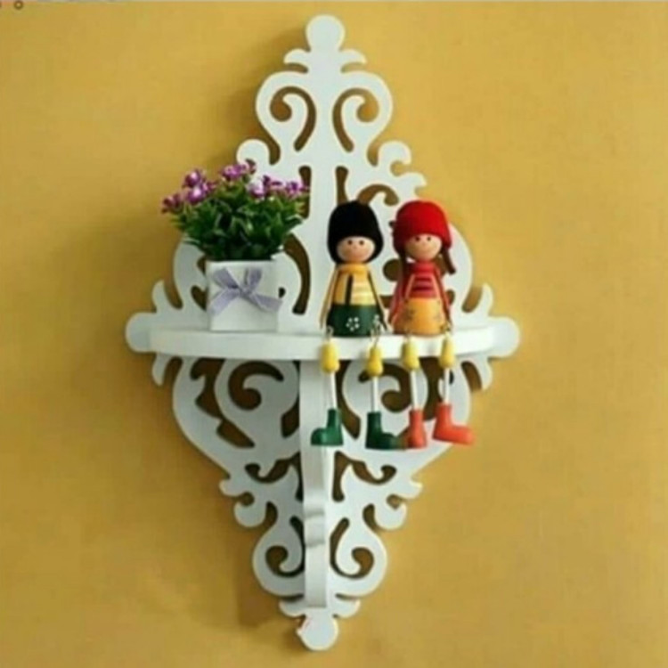 شلف دیواری چوبی طرح لوزی