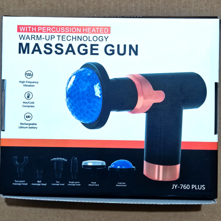 ماساژور تفنگی گان مدل 760 حرارتی MASSAGE GUN JY-760 PLUS ماساژور 6 کاره سرد و گرم