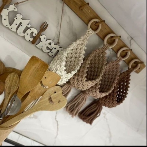 آویز جا گلدانی مکرومه