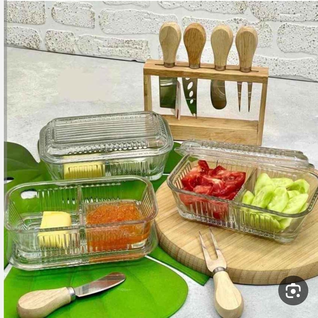 ظرف کره و پنیر شیشه ای