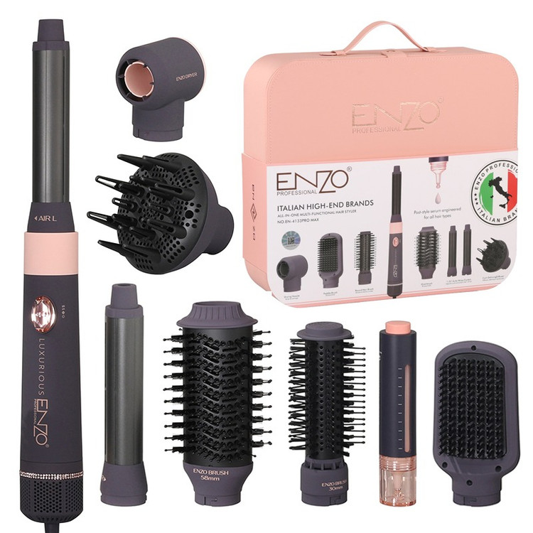 ست مو آرایی حرفهای ایتالیایی ENZO Professional مدل EN-4133 Pro Max هفتکاره اورجینال + کیف هدیه چرم